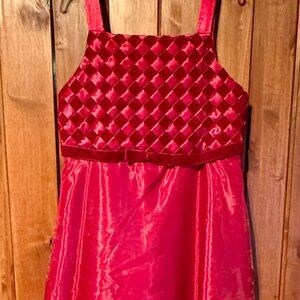 Girl’s Red Dress, Size 16, Velvet Lattice